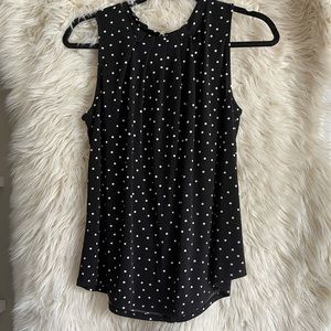 Adrianna Papell Black White Polka Dot Blouse